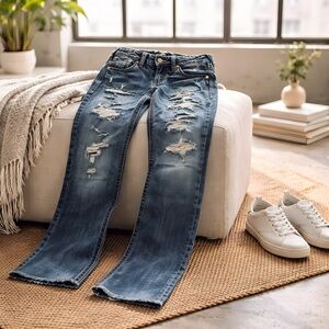 Silver Tuesday Bootcut Distressed Jeans